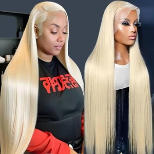 613 13x6 Lace Front Wig Human Hair Straight Blonde Lace Front Wigs Human Hair... - Picture 1 of 8