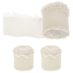 3 Rolls Wedding Decoration Ribbon Ribbons Handmade Fringe Floral for Bouquets - Picture 1 of 12