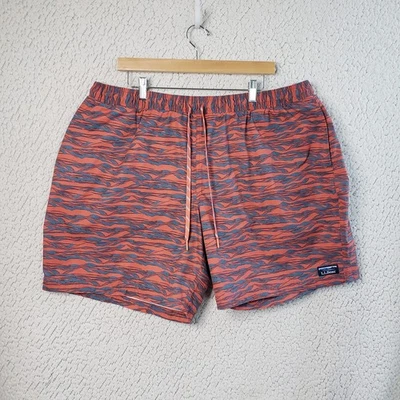 Bañador LL Bean para hombre XXXL naranja azul a rayas de tigre núcleo de vacaciones costero Foto 1 de 4