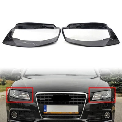 Headlight Lens Shell Cover Lampshade For Audi A4 B8 2009-2012 Transparent Pair - Image 1 of 4
