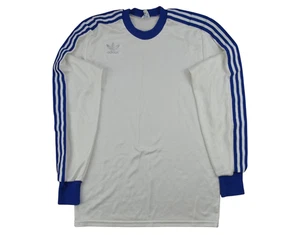 Vintage 80er Adidas Fußball Soccer weiß blau Trikot Größe M Medium - Bild 1 von 19