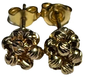 Ohrstecker 22 Karat massiv Gold gerippt Kugel - Bild 1 von 8