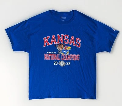 Kansas Jayhawks Champion 2022 NCAA National Champions Shirt Basketball Men's XL - Image 1 of 4