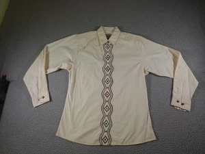 Vintage Wrangler Silver Lake Shirt Mens Medium White Western Aztec Southwest 90s - Picture 1 of 11