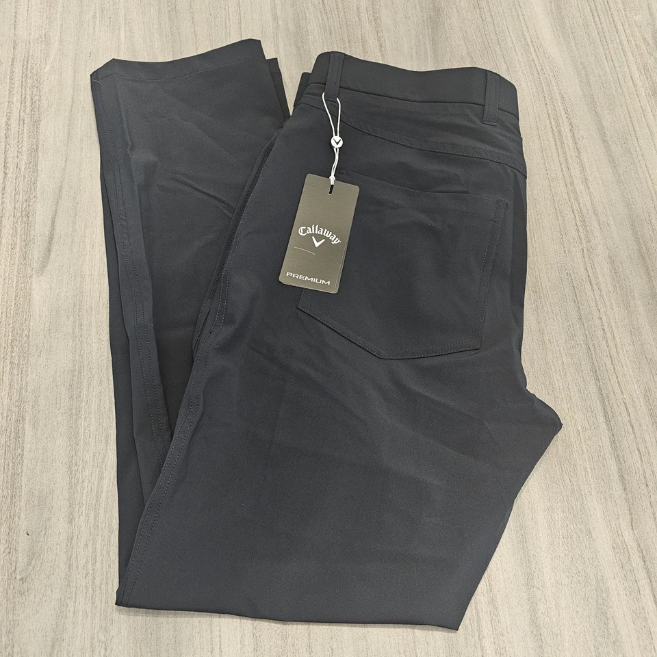 $118 Callaway Premium Hombre 5 Bolsillos Pantalones Elásticos 34x32 Golf Cielo Nocturno P1 Foto 1 de 4