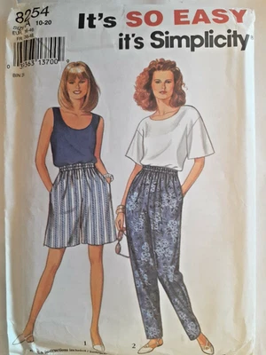 Simplicity 8254 Pants Shorts Sewing Pattern 10 12 14 16 18 20 UC Pull On Easy - Image 1 of 4