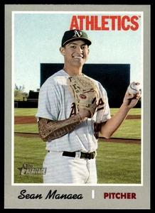 2019 Topps Heritage Sean Manaea #408 Short Print Oakland Athletics SP - Picture 1 of 2