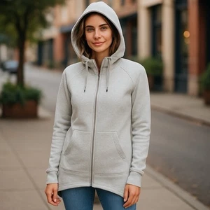 Betsey Johnson Performance Gray Full Zip Hoodie Sweatshirt Women’s Size Small - Picture 1 of 6