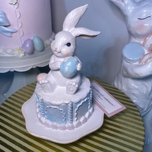 NWT Cupcakes and Cashmere Easter Spring Bunny sitting on cake table decor - Picture 1 of 9