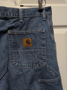 Carhartt  Men Work Jeans Size  36"X31" Blue Zipper Fly   Plyers  Pocket  - Picture 1 of 6