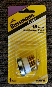 Bussmann 15 amperios enchufe fusible 1 paquete - Imagen 1 de 3
