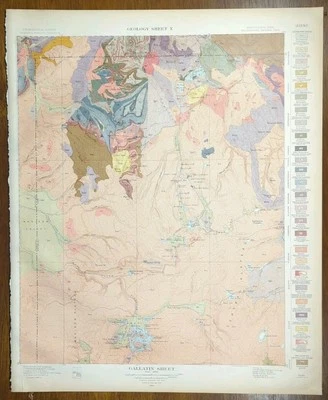 Vintage 1904 USGS Map YELLOWSTONE PARK WYOMING ~ Old Antique NORRIS GEYSER BASIN - Image 1 of 4