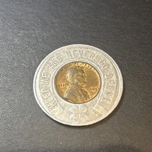 Vtg Melvin S. Kuser Bechtelsville Boyertown PA 1953  Encased Lucky Penny - Picture 1 of 2