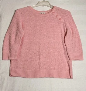 Christopher & Banks Sweater Womens XL Cable Knit Soft Box Barbie Style Classy - Picture 1 of 6