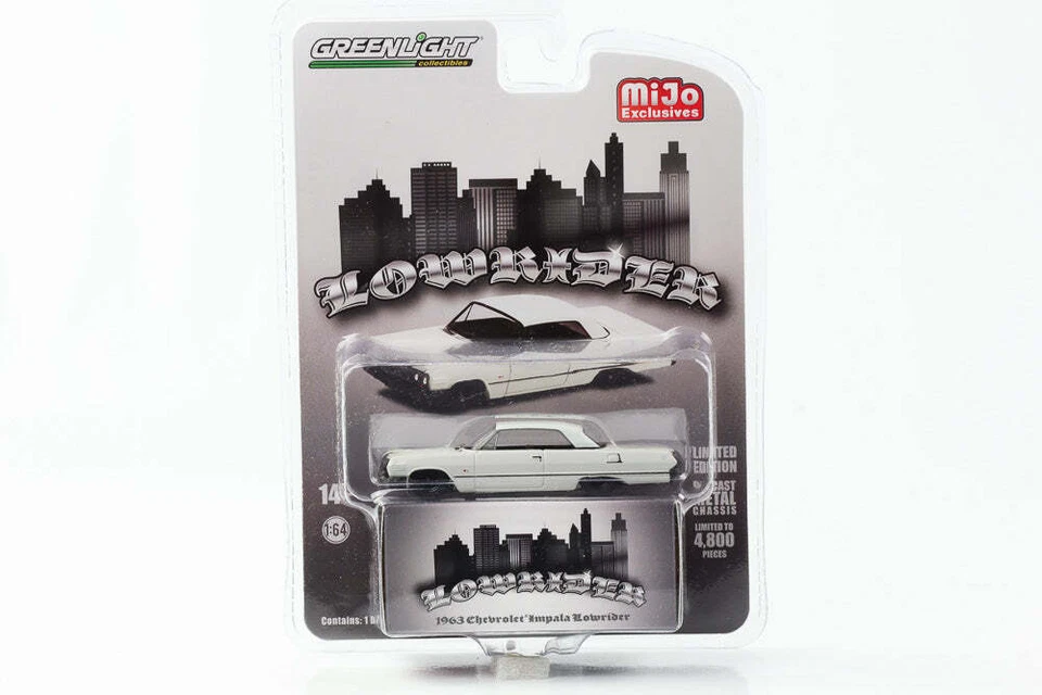 1:64 Lowrider 1963 Chevrolet Impala Bianco Grigio Greenlight Mijo - Immagine 1 di 1
