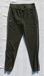 UNDER ARMOUR UA Charged US Womens S M Green Pull On Joggers Pants Stripe Pockets - Picture 1 of 4