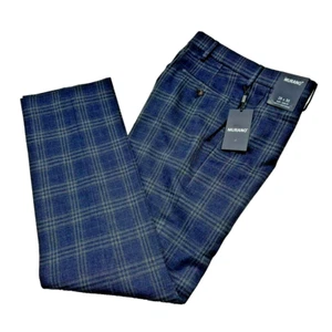 MURANO ALEX Pants Slacks Flat Front Blue/Gray Plaid Slim 28" x 30" NWT New $89 - Picture 1 of 3