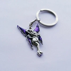 Mystical Purple Winged Fairy Keychain, Fairy Wing Keyring, Fairy Zipper Pull - Picture 1 of 3