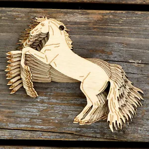 10x Unicorno in legno allevamento forma artigianale 3mm strato fantasia mitologia cavallo - Foto 1 di 3