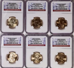2007-P & D $1 Presidential Dollar BU NGC 6-Coin Lot 1570759-252 - Picture 1 of 2