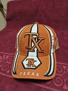 Texas Orange Baseball Cap Logo Graphic Print Adjustable - Picture 1 of 14