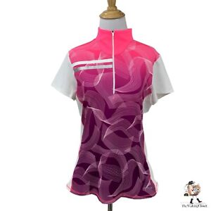 Annika Cutter & Buck CB Dry Tec 50 UPF + Polo Shirt Women S Small 1/2 Zip Jersey