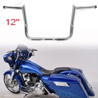 12" Meathook Ape Hanger Handlebar Chrome For Harley Street Electra Glide 1982-22 Foto 1 de 4
