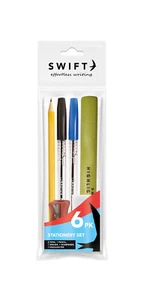 6 Pièce Papeterie Set Retour À École Collège Stylos Crayon Highlighter Effaceur - Afbeelding 1 van 3