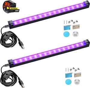 Black Light Bar 10W 1Ft LED Blacklight for Fluorescent Tapestry Poster Body Pain - Picture 1 of 12