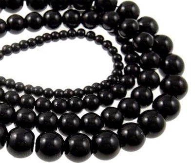 Glaswachsperlen 4/6/8 mm Schwarz Perlenset 3 Strange Glasperlen Schmuck D32 - Bild 1 von 4