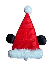 Disney Parks Christmas Holiday Mickey Mouse Quilted Santa Hat Ears Adult NEW - Picture 1 of 5