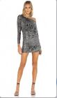 Free People Sequin Black Dress Long Sleeve Disco Party Event Dress Size M