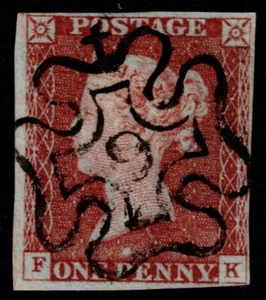 1841 1d Pale Red-Brown Pl 31 FK 4m Superb London No 9 in MX VGU Cat. £180.00 - Picture 1 of 1