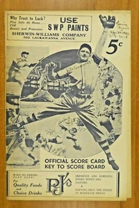 Allie Reynolds NY Yankees 1942 seltene Minor League Baseball Scorekarte Programm - Bild 1 von 3