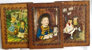 Pintura francesa de colección postal sobre panel de madera de Charles Homualk. - Imagen 1 de 10