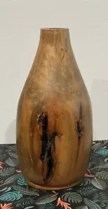 Jarrón de madera de arce plateado dividido torneado a mano firmado - Imagen 1 de 10