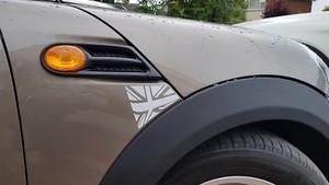 MINI COOPER, MINI ONE BMW Union Jack Auto Vinyl Aufkleber Aufkleber für Flügel x 2