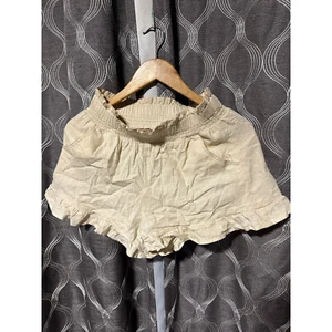 Vanilla Star Shorts Rüschensaum gesmokte Taille Freizeit beige Shorts M - Bild 1 von 6