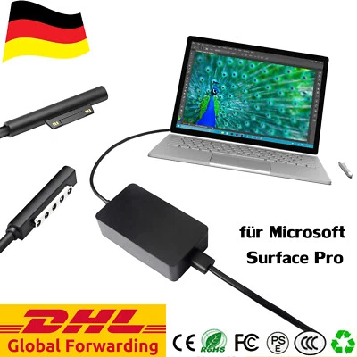 Netzteil Ladegerät kabel für Microsoft Surface Pro 3 4 5 Go Book 1 2 DE-Stecker - Bild 1 von 4