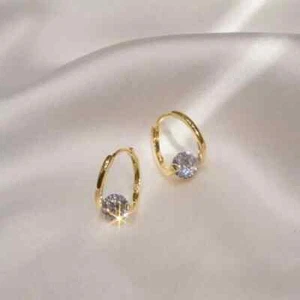 2Ct Round Cut Lab-Created Diamond Drop Dangle Earrings In 14K Yellow Gold Plated - Picture 1 of 4