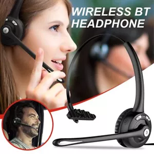 Over Head Headphone Mic Bluetooth5.3 Wireless Headset For Phone Business Driver - Picture 1 of 12
