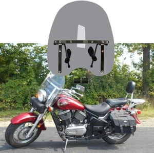 Large 18"x16" Smoke Windshield For 1996-2005 Kawasaki VN800B Vulcan 800 Classic - Picture 1 of 14