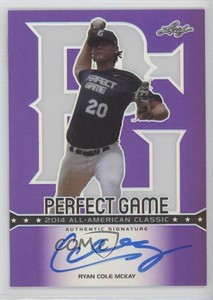2014 Leaf Metal Draft Perfect Game Purple Prismatic /10 Ryan Cole McKay Auto