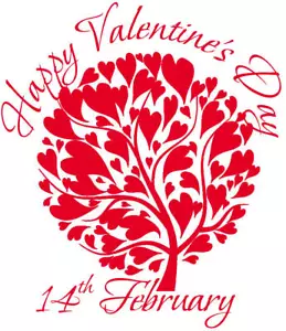 VALENTINSTAG VINYL SCHAUFENSTER AUFKLEBER DISPLAY / Sticker HERZ BAUM - V9 - Bild 1 von 6