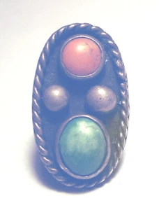 Richard Mayes RM 925 Sterling VINTAGE Navajo KORALLEN/TÜRKIS RING Gr. 5 - Bild 1 von 3