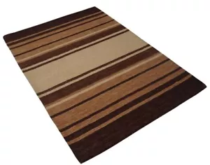 Braun Beige 140x200 CM Carpet 100% Wool Oriental Rug Hand Woven HT591 - Picture 1 of 5