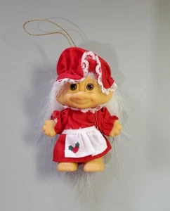 Vintage RUSS Troll Doll Natale Vacanze Signora Babbo Natale 18035 4" con adesivo - Foto 1 di 4