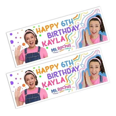Ms Rachel Happy Birthday Party Name Wall Banner - Image 1 of 3