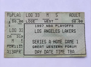 Los Angeles Lakers v Blazers 25. April 1997 Ticket Stub Kobe Bryant Playoff Debüt - Bild 1 von 7