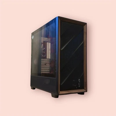 @NEW/UNUSED/READ IN@ Antec Flux Black/Wood Mid Tower Chassis Glass 5x Fans MAN09 - Image 1 of 4